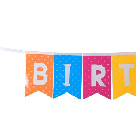 ป้ายตกแต่ง HAPPY BIRTHDAY SIAMXMAS 150x15 ซม. ลายจุด_1