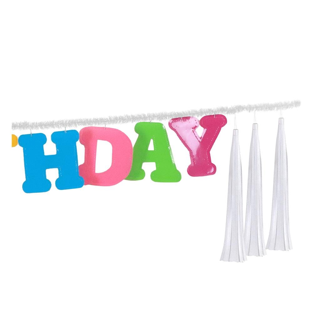 ป้ายตกแต่ง HAPPY BIRTHDAY ห้อยพู่ SIAMXMAS 150x30 ซม. สีแดง/เขียว