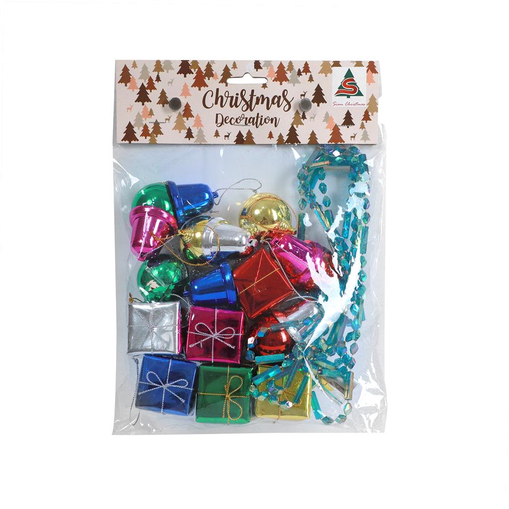 ชุดรวมของตกแต่งคริสต์มาส SIAMXMAS หลากสี (แพ็ก 15 ชิ้น)