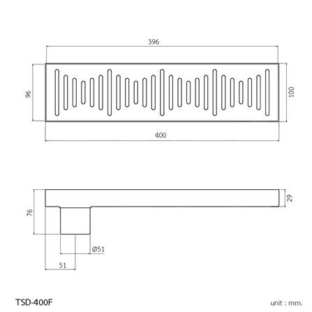 รางน้ำทิ้ง WS TSD-400F 10x40 ซม._2