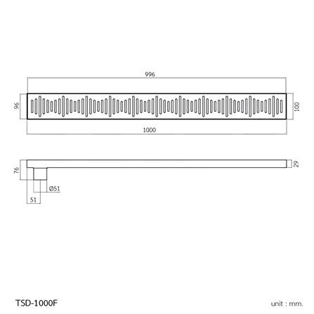 รางน้ำทิ้ง WS TSD-1000F 10x100 ซม._1