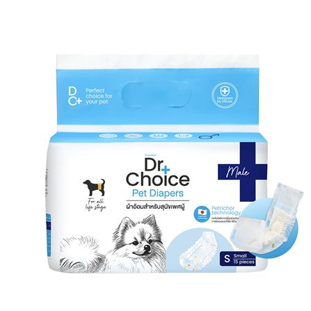 ผ้าอ้อมสุนัข DR.CHOICE MALE DOG DIAPER SIZE S (แพ็ก 15 ชิ้น)_0