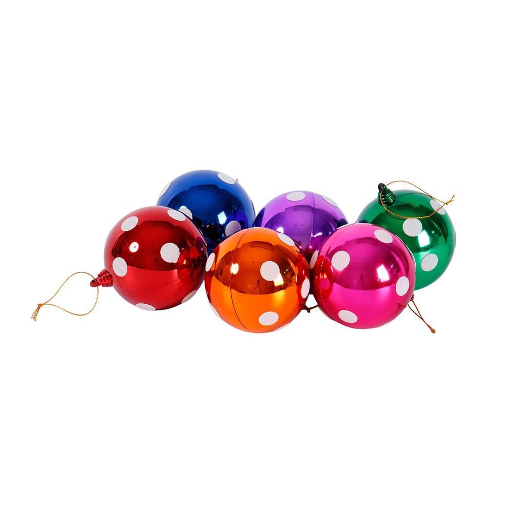 ชุดบอลตกแต่ง ลายจุด SIAMXMAS 8 ซม. หลากสี (แพ็ก 6 ชิ้น)