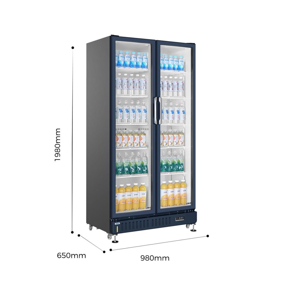 ตู้แช่เครื่องดื่ม 2 ประตู HAIER SC-652BPC 22.1 คิว สีน้ำเงิน