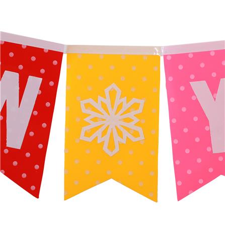 ป้ายตกแต่ง HAPPY NEW YEAR SIAMXMAS 150x15 ซม. ลายจุด_1