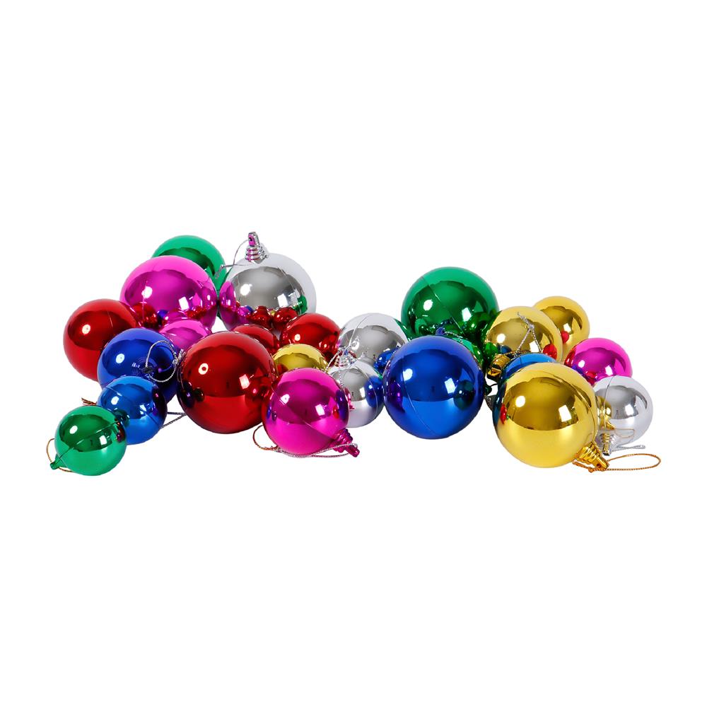 ชุดบอลตกแต่งรวม SIAMXMAS หลากสี (แพ็ก 24 ชิ้น)