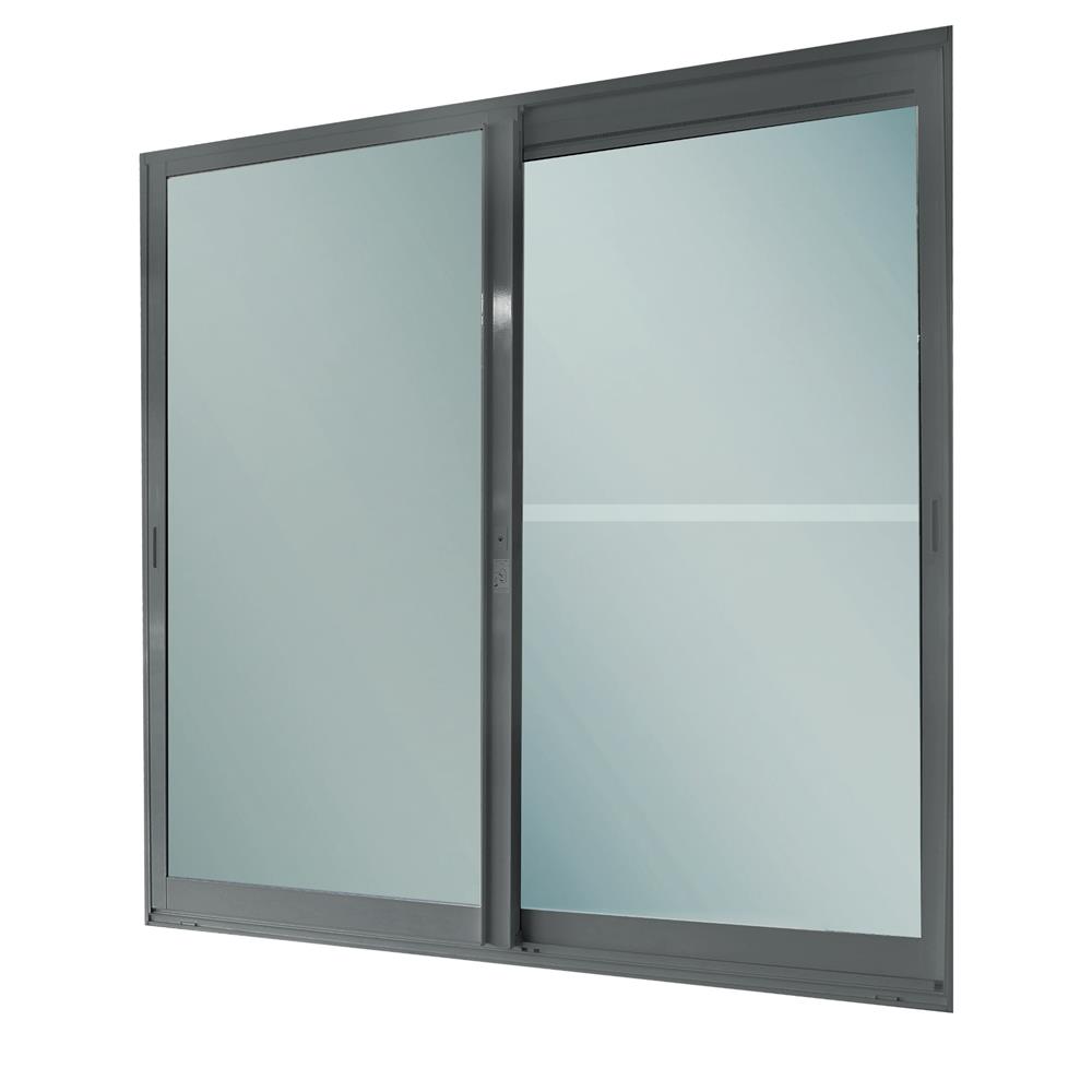 ประตูบานเลื่อน อะลูมิเนียม พร้อมมุ้งลวด SANKYOALUMI J-TRUST VENTILATION 200x205 ซม. สีเทา