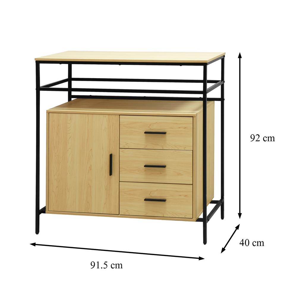 ตู้เก็บของ FURDINI ZENO 91.5 ซม. สี NATURAL/ดำ