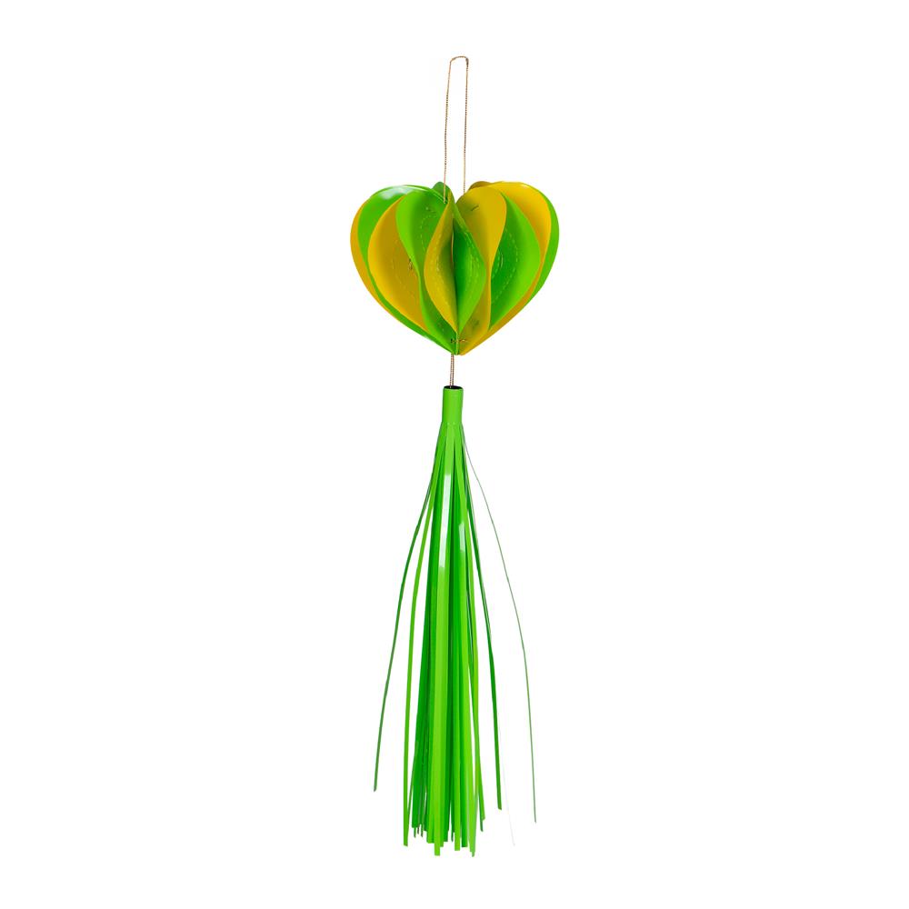 ของตกแต่ง หัวใจห้อยพู่ทูโทน SIAMXMAS 40 ซม. สีเขียว
