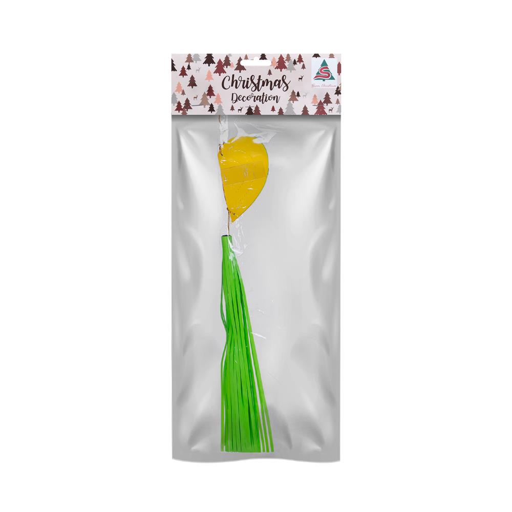 ของตกแต่ง หัวใจห้อยพู่ทูโทน SIAMXMAS 40 ซม. สีเขียว