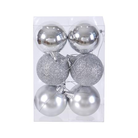 ชุดบอลตกแต่ง SIAMXMAS V2 6 ซม. สีเงิน (แพ็ก 6 ชิ้น)_2