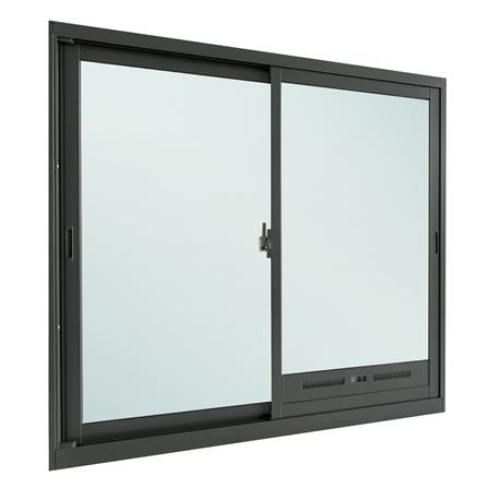 หน้าต่างบานเลื่อน อะลูมิเนียม พร้อมมุ้งลวด SANKYOALUMI J-TRUST VENTILATION 120x110 ซม. สีเทา_2