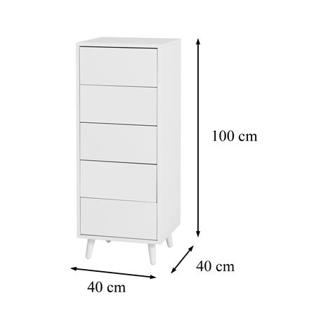 ตู้ลิ้นชัก 5 ลิ้นชัก FURDINI VIVO 40 ซม. สีขาว_2