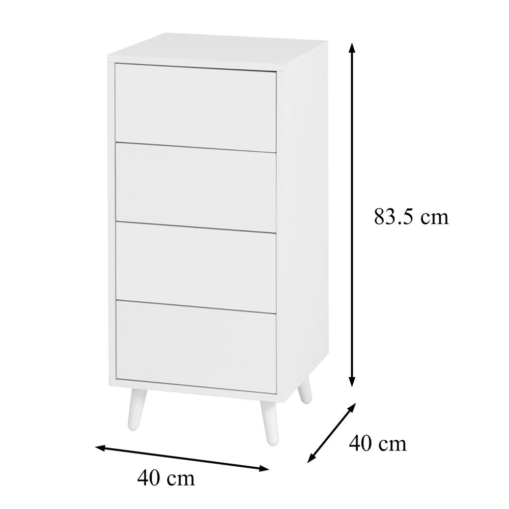 ตู้ลิ้นชัก 4 ลิ้นชัก FURDINI VIVO 40 ซม. สีขาว