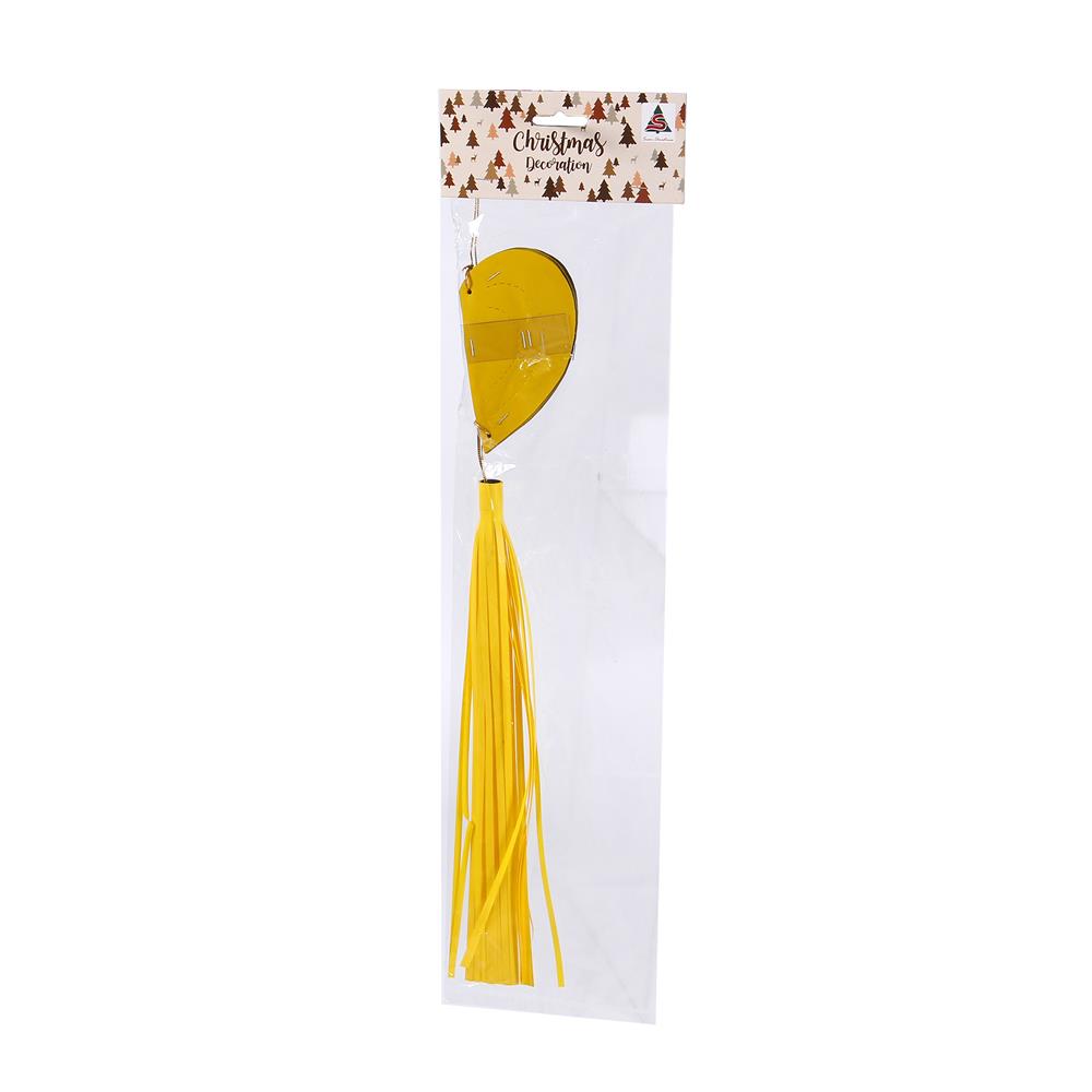 ของตกแต่ง หัวใจห้อยพู่ทูโทน SIAMXMAS 40 ซม. สีเหลือง
