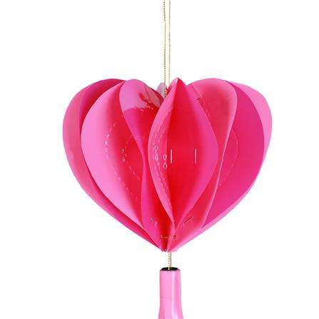 ของตกแต่ง หัวใจห้อยพู่ทูโทน SIAMXMAS 40 ซม. สีชมพู_1