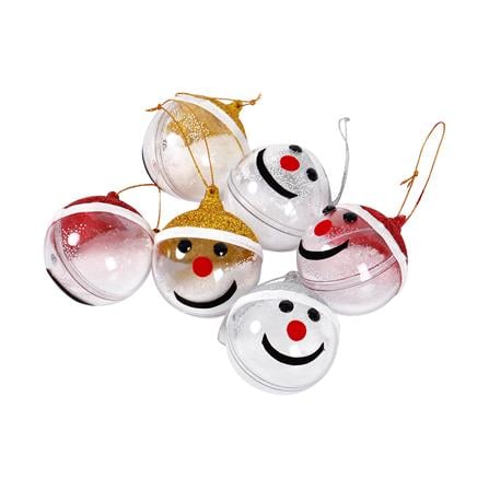 ชุดบอลตกแต่ง SIAMXMAS SNOW MAN 6 ซม. สีขาว (แพ็ก 6 ชิ้น)_0