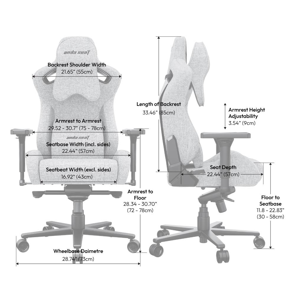 เก้าอี้เกมมิ่ง ANDA SEAT KAISER 2 PRO AD12YXL-17-WB-PV-B01 สีขาว