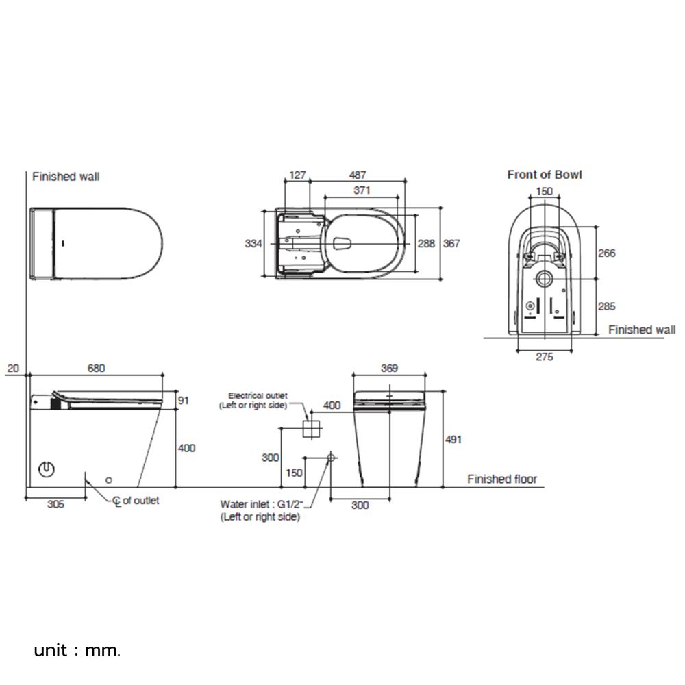 สุขภัณฑ์อัตโนมัติ KOHLER K-28529X-0