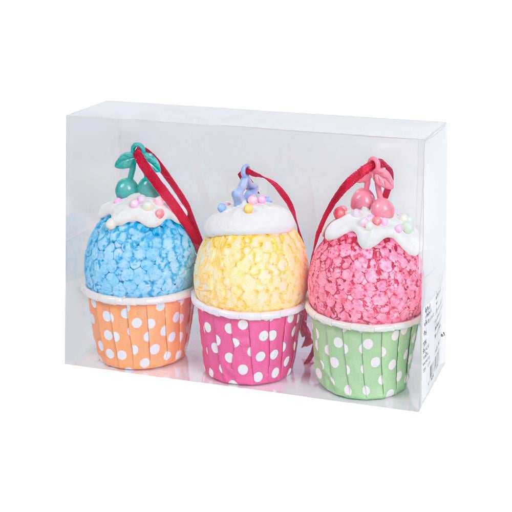 ชุดของตกแต่ง SIAMXMAS CUP CAKE หลากสี (แพ็ก 3 ชิ้น)
