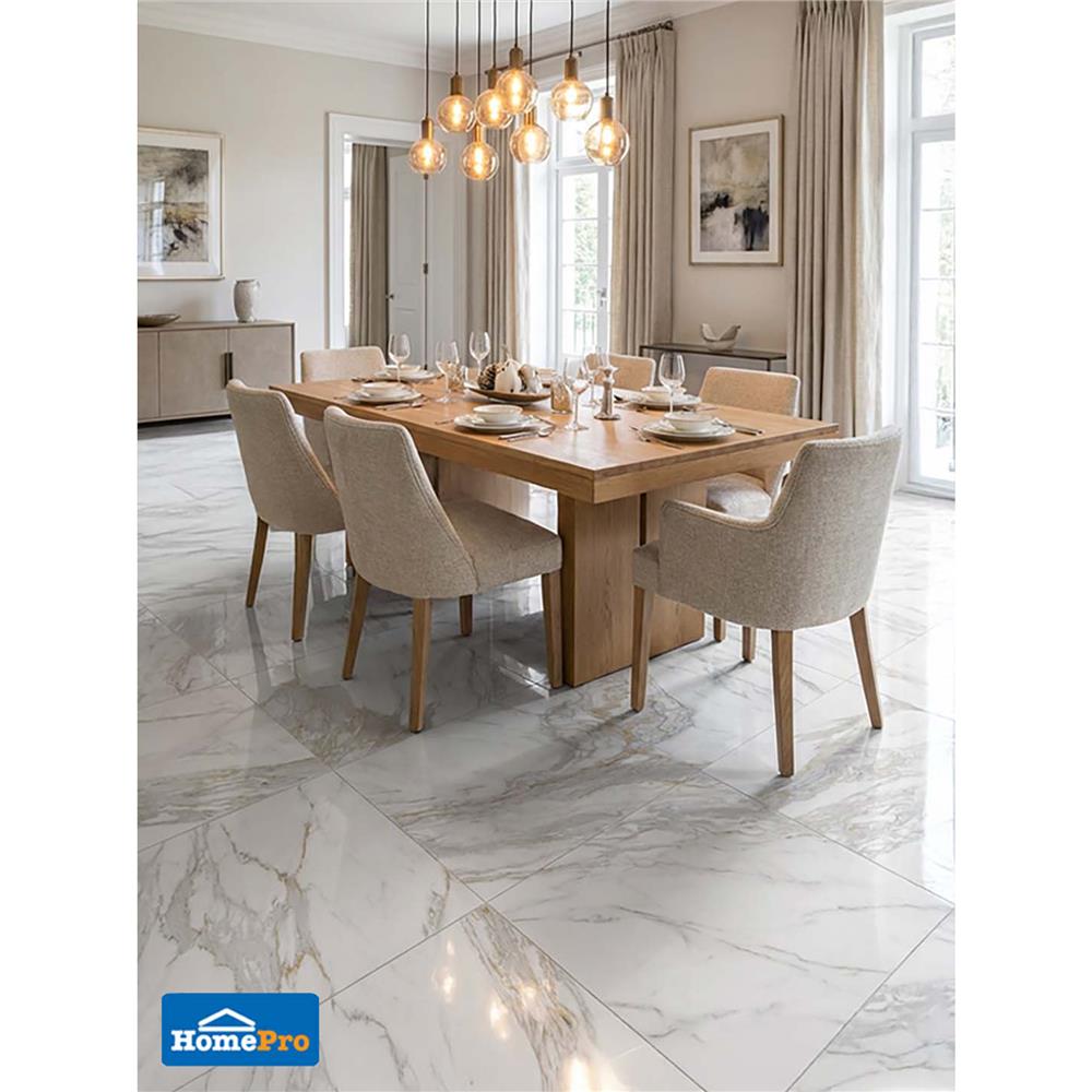 กระเบื้องพื้นพอร์ซเลน 60x60 ซม. COTTO คาลาคัตตา ขาว ซาติน PM 1.44 ตร.ม.