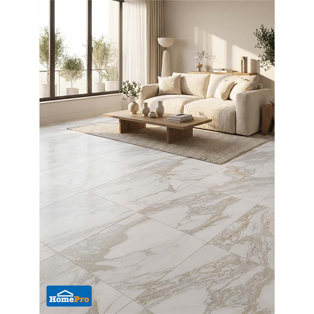 กระเบื้องพื้นพอร์ซเลน 60x60 ซม. COTTO คาลาคัตตา ขาว ซาติน PM 1.44 ตร.ม.