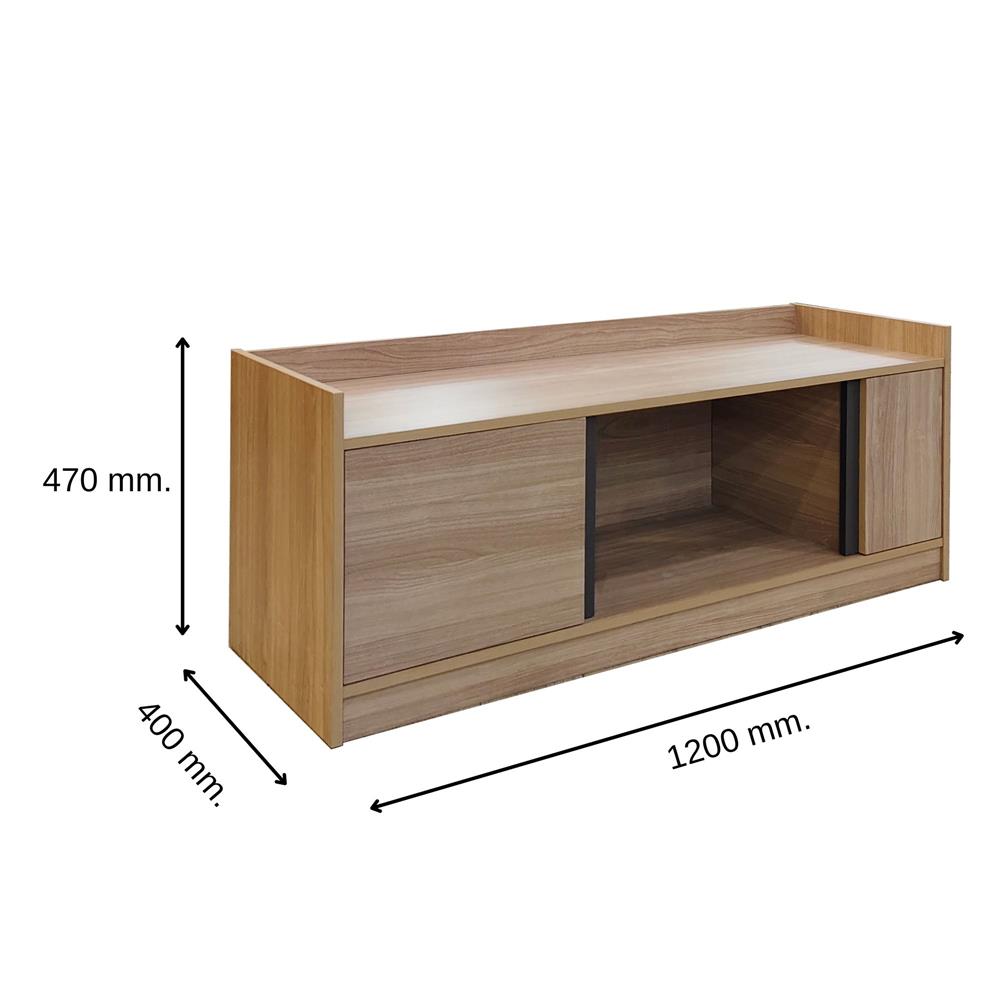 ตู้วางทีวี FURDINI FIGHT 120 ซม. สี NATURAL OAK/ดำ