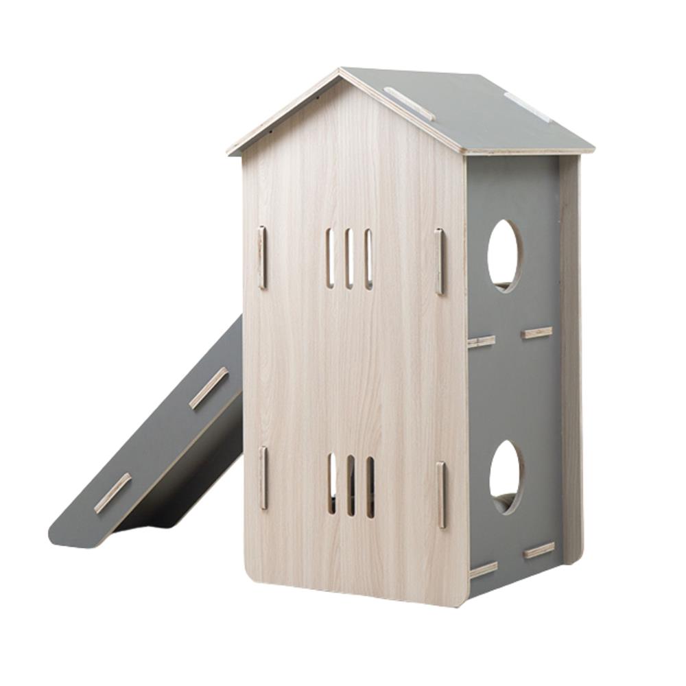 บ้านสัตว์เลี้ยง 2 ชั้น DR.CHOICE SKY SCRAPER ELEGANT สีเทา