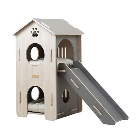 บ้านสัตว์เลี้ยง 2 ชั้น DR.CHOICE SKY SCRAPER ELEGANT สีเทา_0