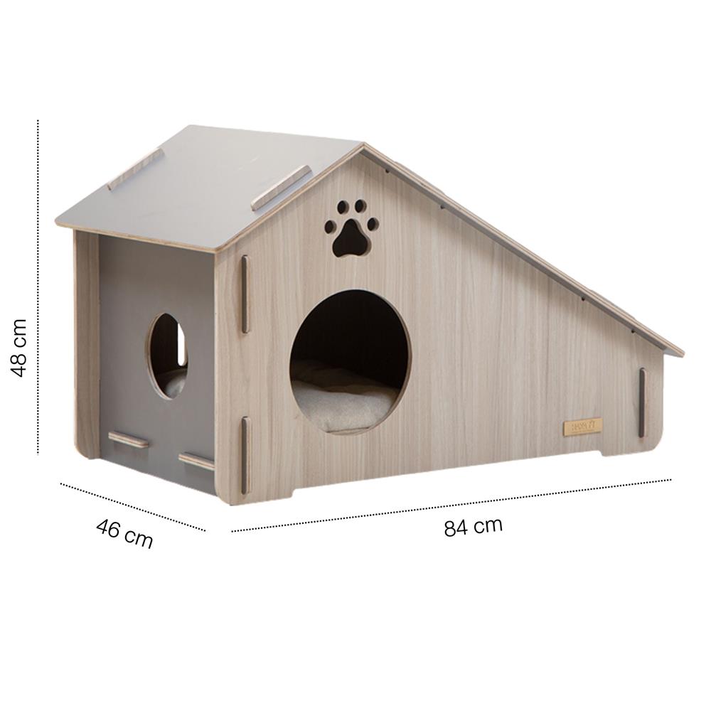 บ้านสัตว์เลี้ยงสโลป DR.CHOICE ROOF SLOPE ELEGANT สีเทา