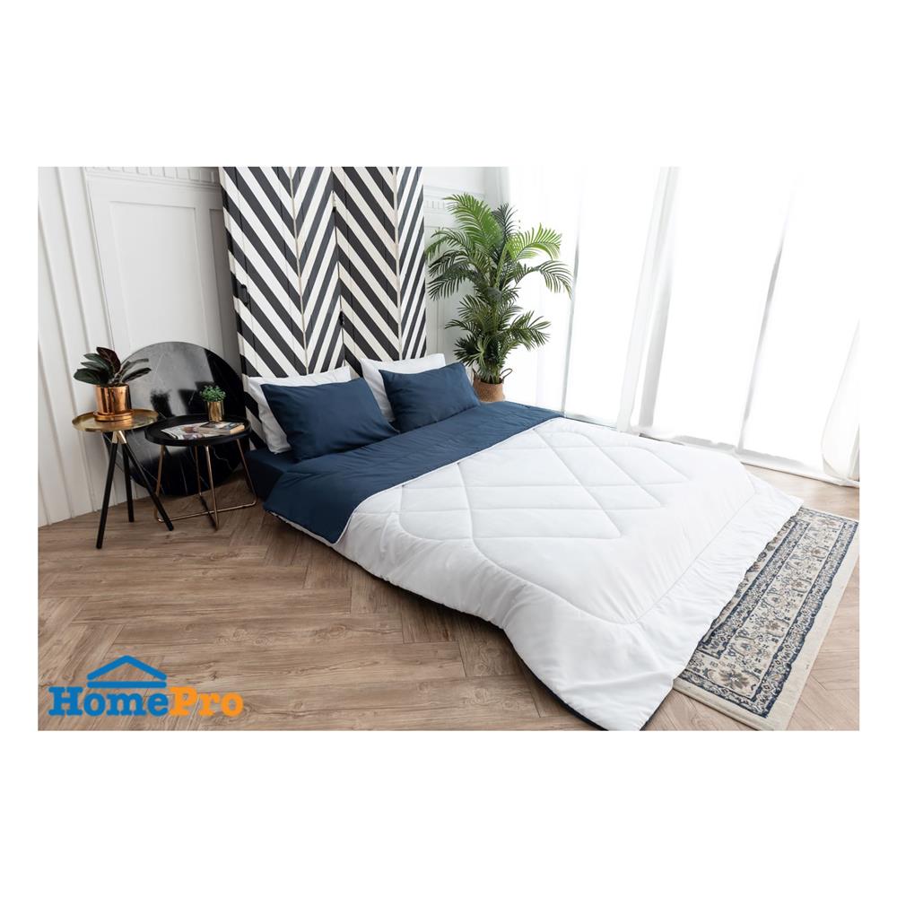 ผ้านวม SANTA BEDDING 70x90 นิ้ว สี WHITE/NAVY BLUE