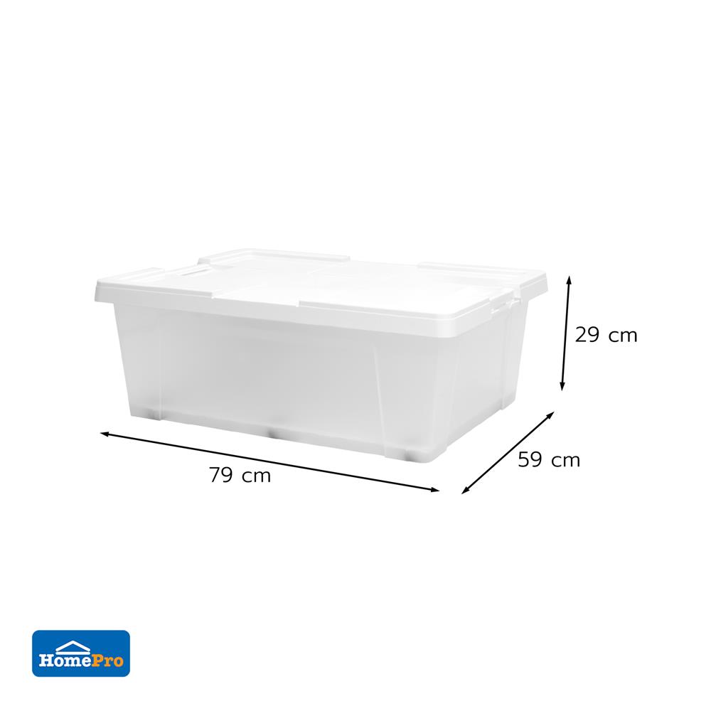 กล่องเก็บของ STACKO MORI SIZE L 85 ลิตร สีขาว/ใส