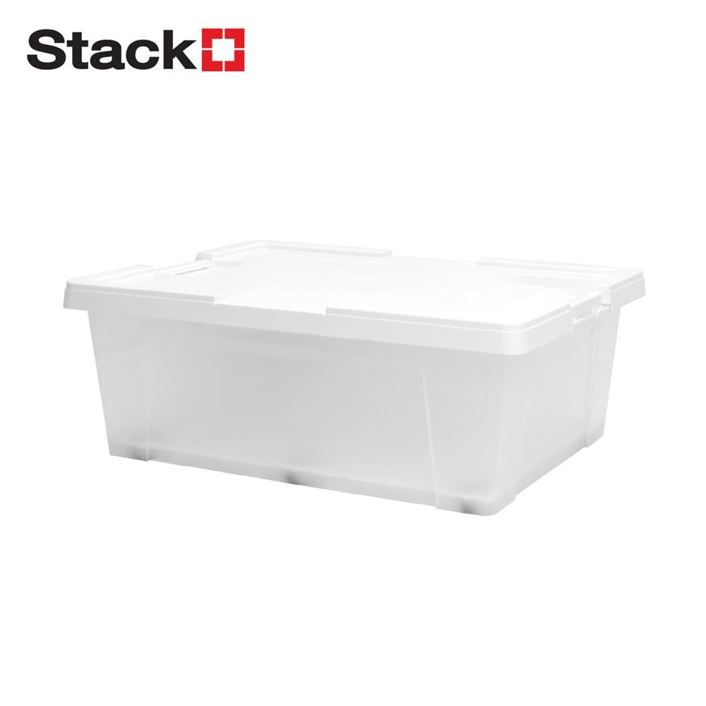กล่องเก็บของ STACKO MORI SIZE L 85 ลิตร สีขาว/ใส