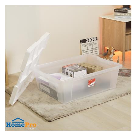 กล่องเก็บของ STACKO MORI SIZE L 85 ลิตร สีขาว/ใส_3