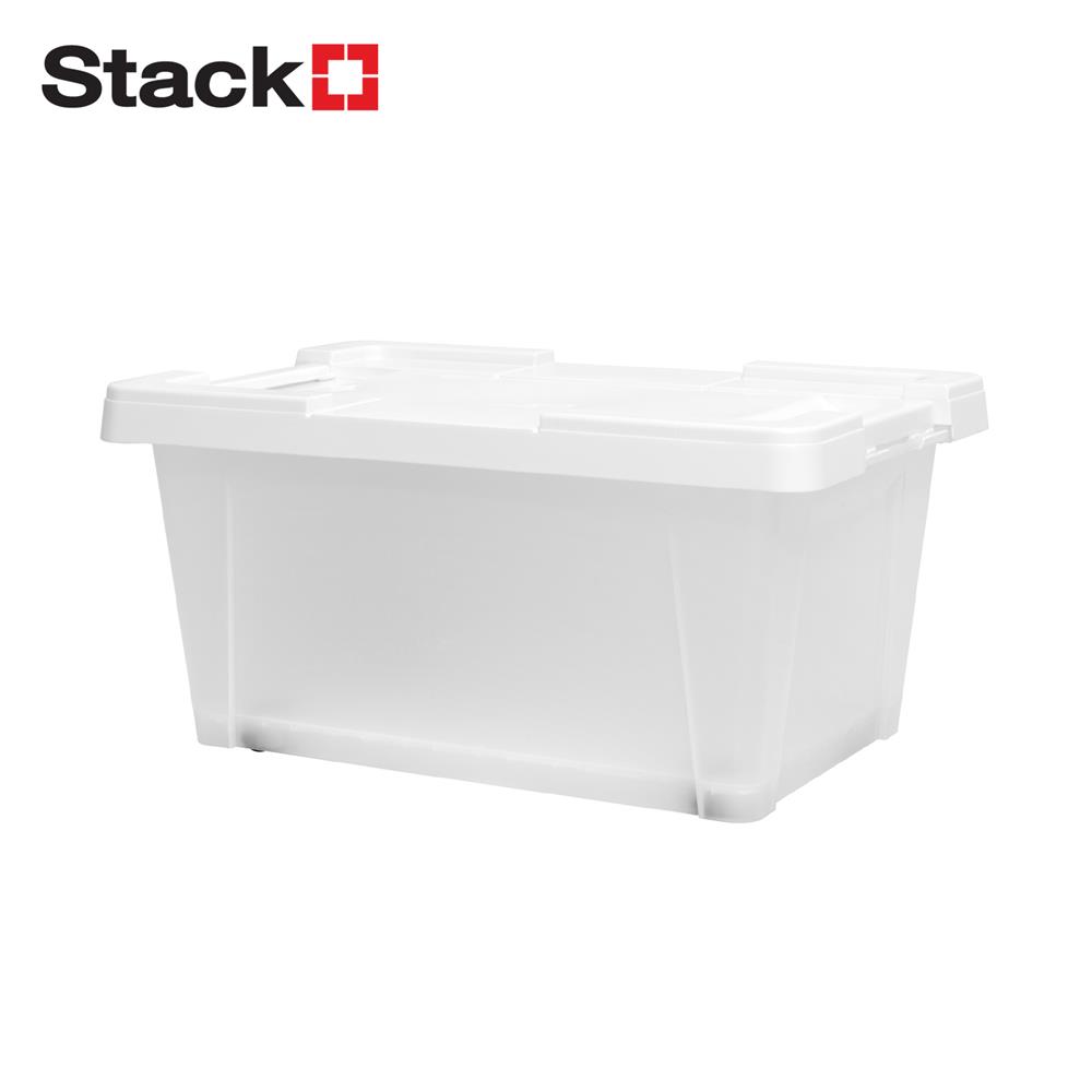 กล่องเก็บของ STACKO MORI SIZE S 35 ลิตร สีขาว/ใส