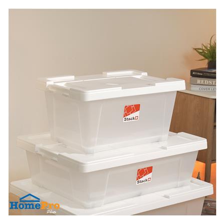 กล่องเก็บของ STACKO MORI SIZE S 35 ลิตร สีขาว/ใส_4