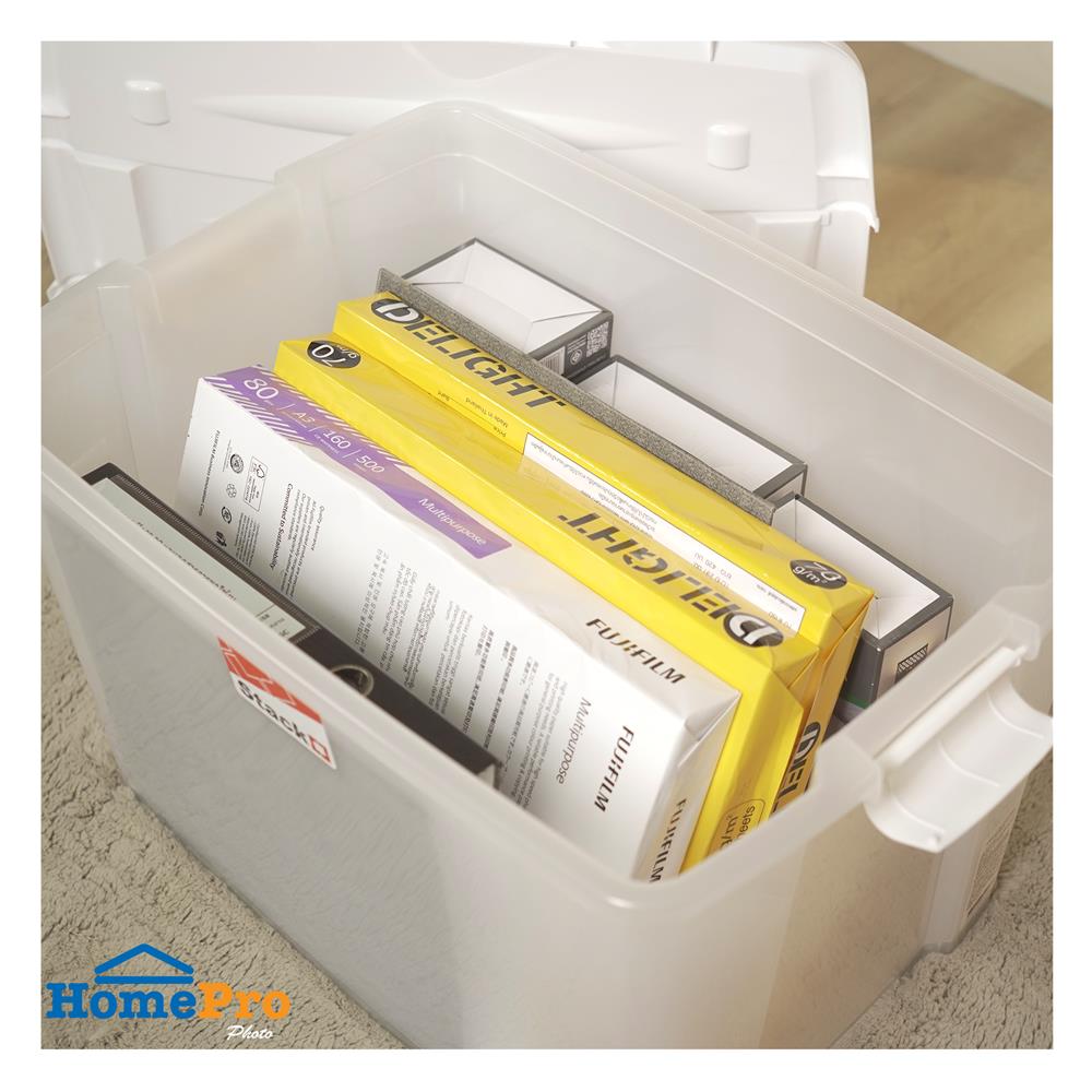 กล่องเก็บของ STACKO BULK 48 ลิตร สีขาว/ใส