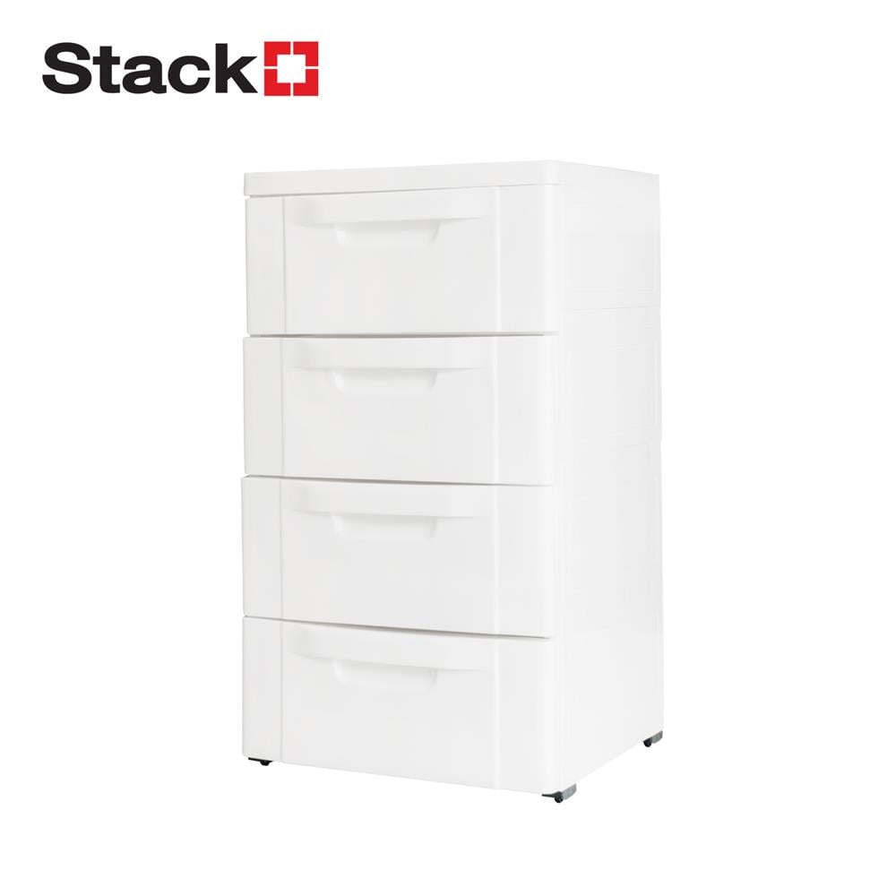 ตู้ลิ้นชัก 4 ชั้น STACKO JUNO 43x43.5x76.3 ซม. สีขาว