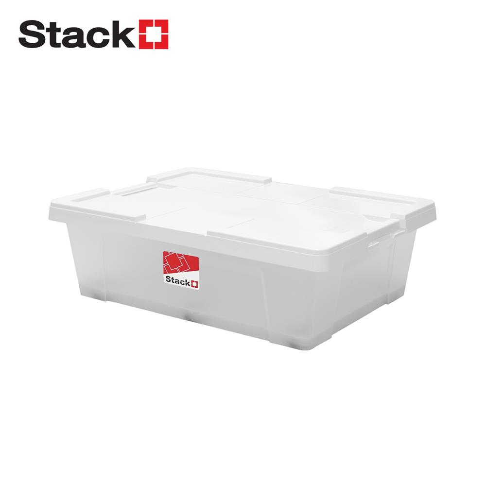 กล่องเก็บของ STACKO MORI SIZE M 50 ลิตร สีขาว/ใส