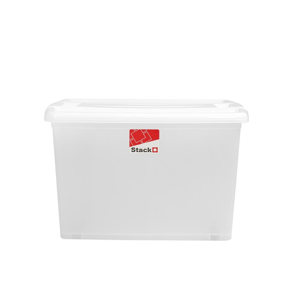 กล่องเก็บของ STACKO BULK 75 ลิตร สีขาว/ใส