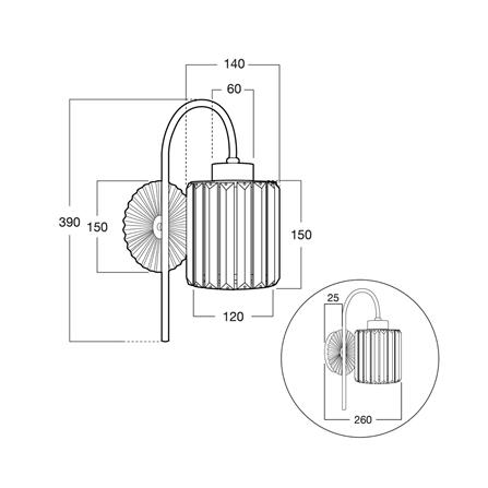 ไฟกิ่งภายใน LUMAX 01-03169 สีใส/ทอง 1 หัว_2