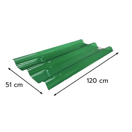 แผ่นโปร่งแสง ลอนคู่ ผิวเรียบ SUNSHIELD 1.2 มม. 0.51x1.2 ม. สีเขียว_4