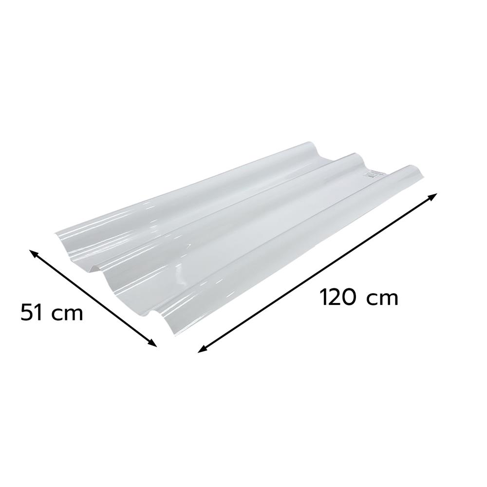 แผ่นโปร่งแสง ลอนคู่ ผิวเรียบ SUNSHIELD 1.2 มม. 0.51x1.2 ม. สีขาว