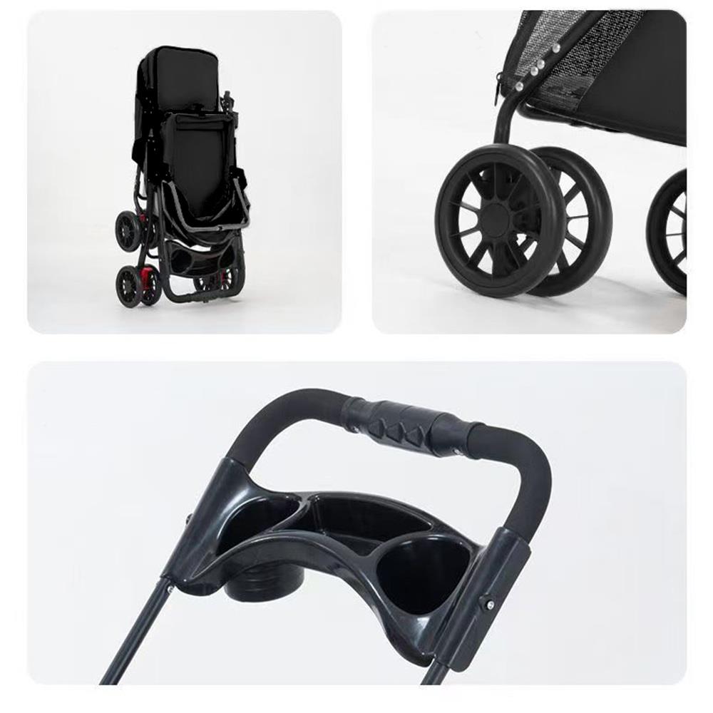 รถเข็นสัตว์เลี้ยง DPETT FOLDX สีดำ