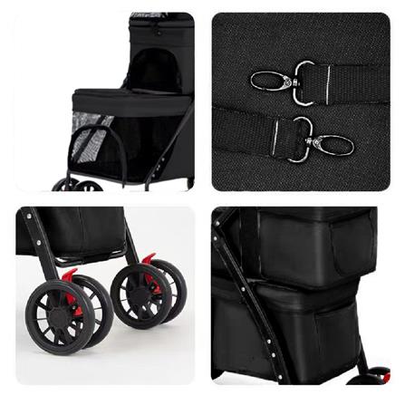 รถเข็นสัตว์เลี้ยง DPETT FOLDX สีดำ_1