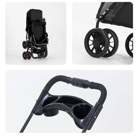 รถเข็นสัตว์เลี้ยง DPETT FOLDX สีดำ_2