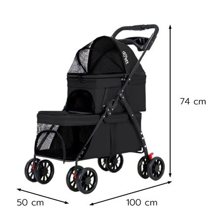 รถเข็นสัตว์เลี้ยง DPETT FOLDX สีดำ_4