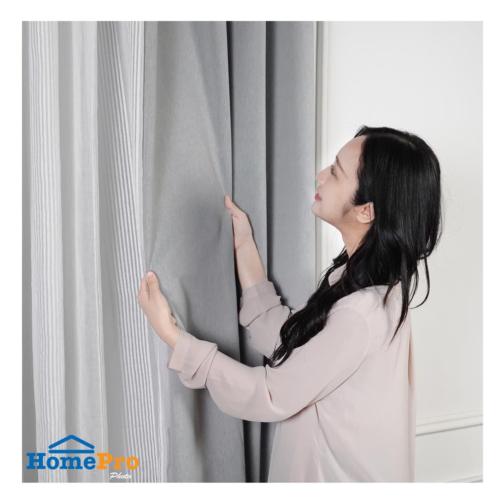 ผ้าม่าน EYELET HOME LIVING STYLE SOLID UV 130X160 ซม. สีเทา