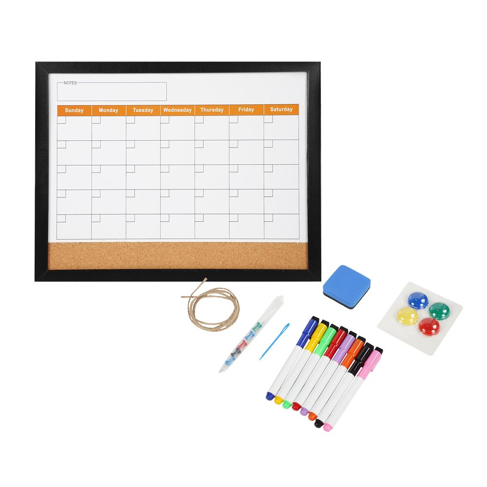 กระดานไวท์บอร์ดไม้ก๊อก SNAZZ CALENDAR 45x35 ซม. สีดำ