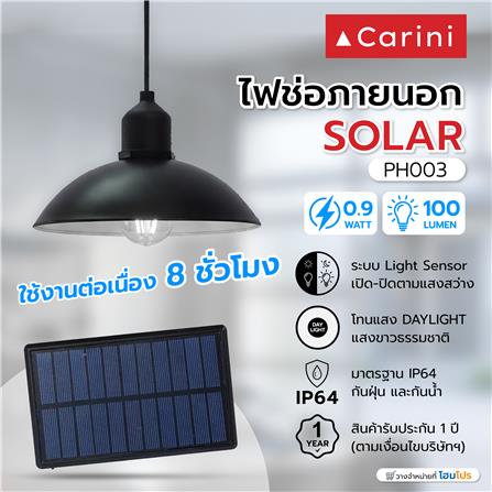 ไฟช่อภายนอก SOLAR CARINI PH003 0.9 วัตต์ DAYLIGHT สีดำ_1